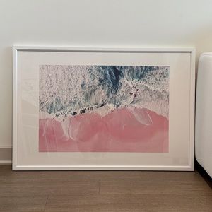24” x 36” Large Aerial Ocean Print - Pink Sand Beach Society6